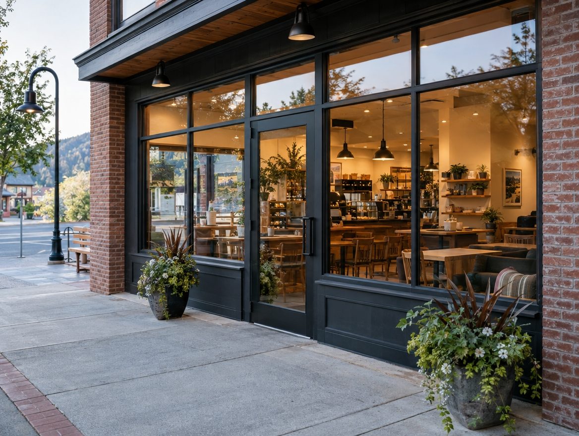 Commercial storefront window cleaning in Bellingham, WA